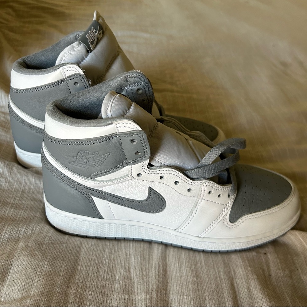 Nike 🩶 White and Gray High-Top Air Jordan Sneakers